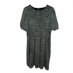 Ann Taylor Black and Green Textured Short Sleeve Top